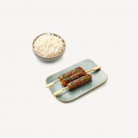 Brochettes Bœuf Fromage et Riz